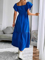Tiered Square Neck Maxi Dress