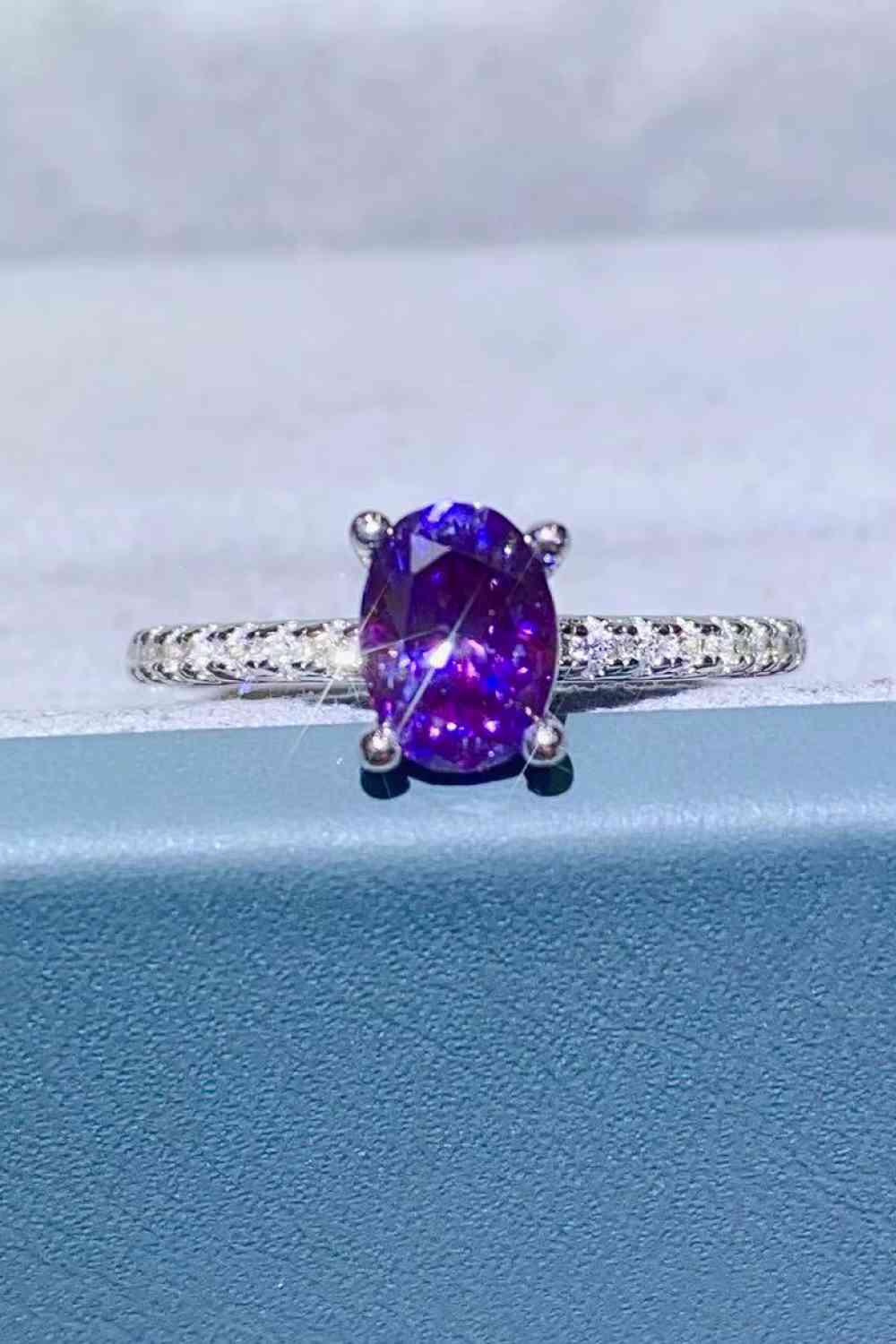 1 Carat Purple Moissanite 4-Prong Ring for a perfect OOTD – dress to impress outfits from Amexza