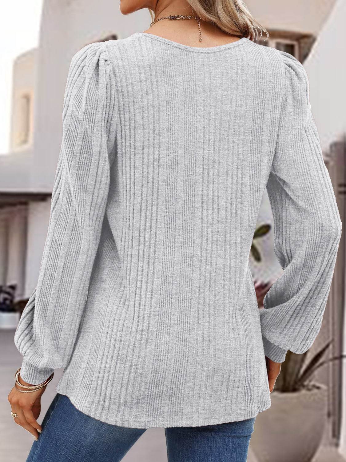 Square Neck Long Sleeve Top for a perfect OOTD – dress to impress outfits from Amexza