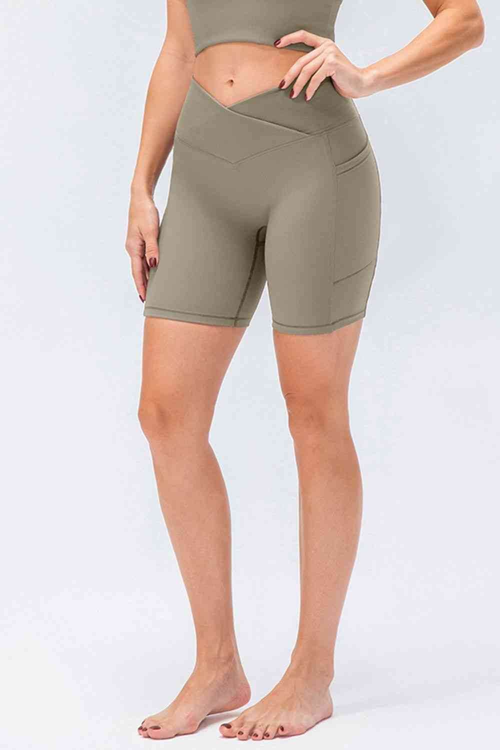 Slim Fit V-Waistband Sports Shorts Tan for a perfect OOTD – dress to impress outfits from Amexza