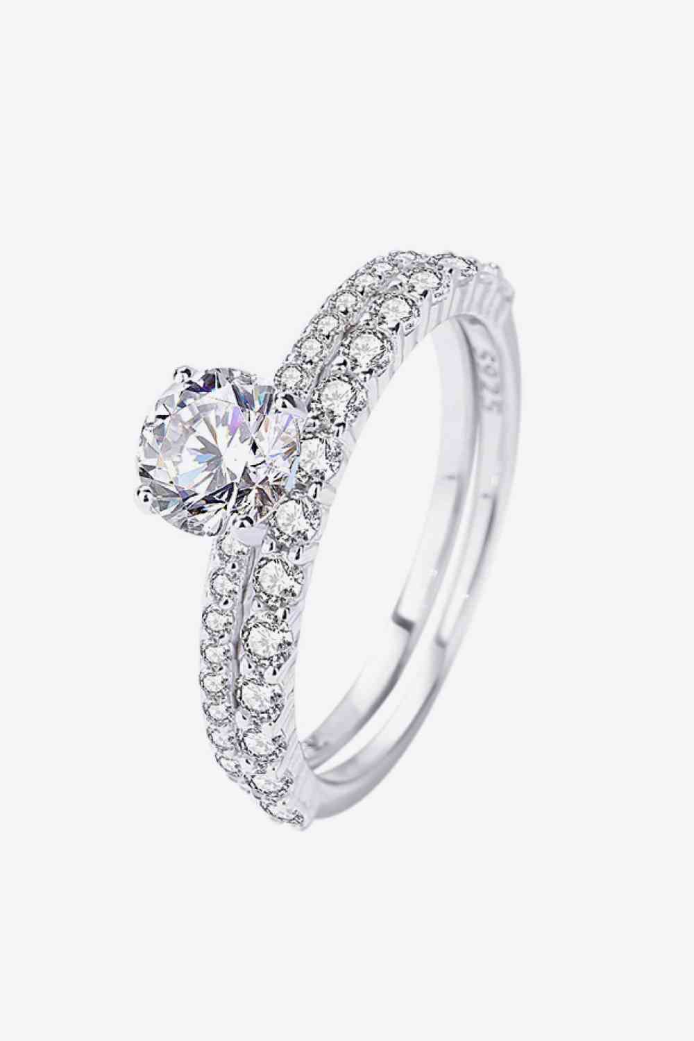 Moissanite 2-Piece 925 Sterling Silver Ring Silver for a perfect OOTD – dress to impress outfits from Amexza