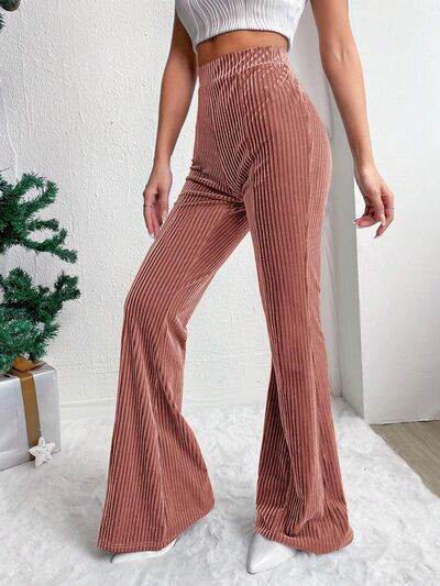 High Waist Flare Pants - Amexza