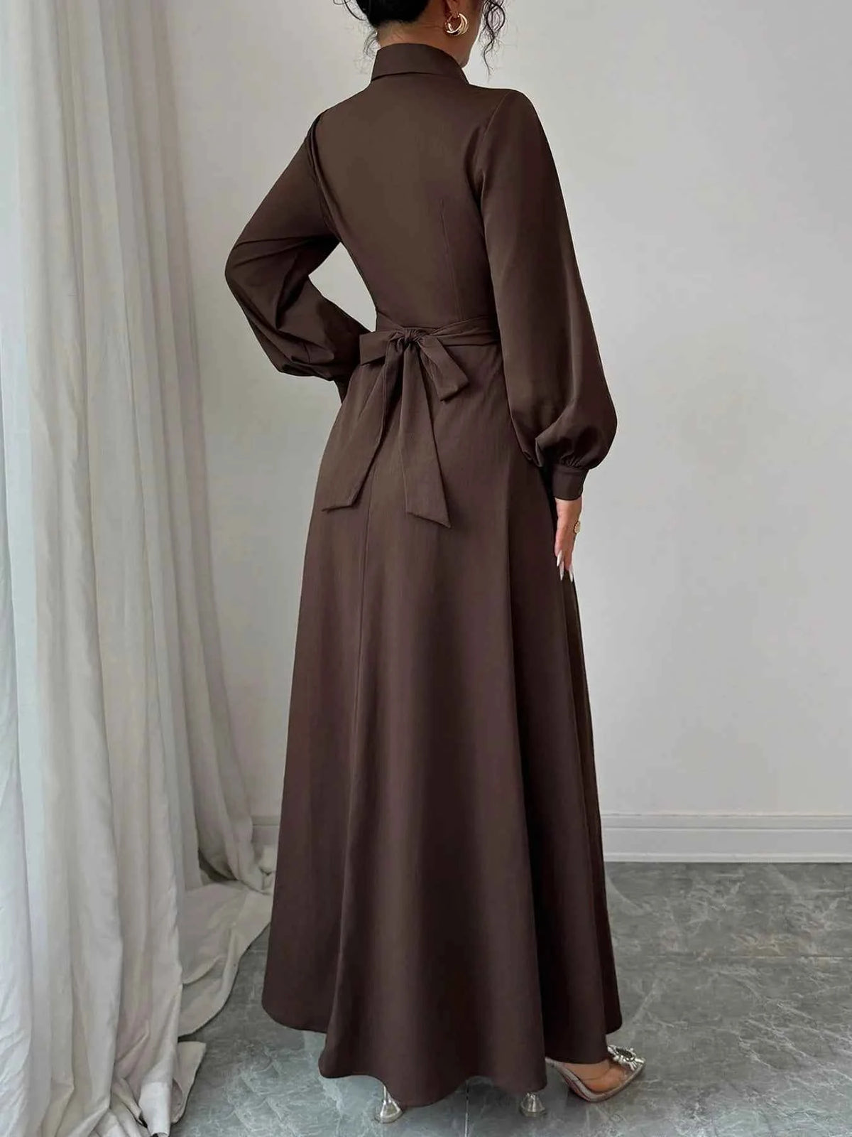 Long Sleeve Maxi Shirt Dress