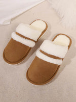 Contrast Faux Fur Round Toe Slippers for a perfect OOTD – dress to impress outfits from Amexza
