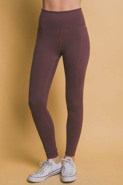 Love Tree High Waist Leggings with Side Pockets - Amexza