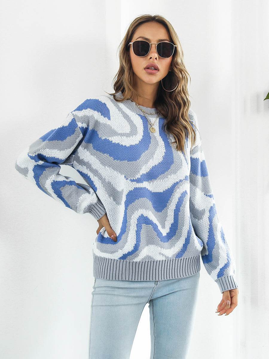 Round Neck Dropped Shoulder Sweater for a perfect OOTD – dress to impress outfits from Amexza