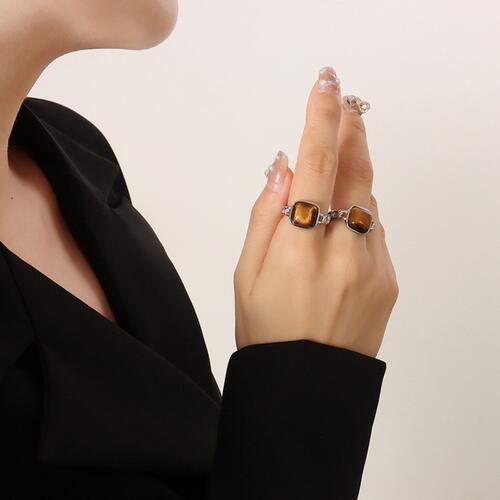 Raw Gemstone Ring Tiger's-eye Silver 7 for a perfect OOTD – dress to impress outfits from Amexza