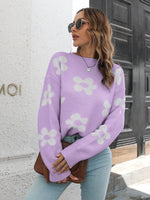 Floral Dropped Shoulder Sweater for a perfect OOTD – dress to impress outfits from Amexza
