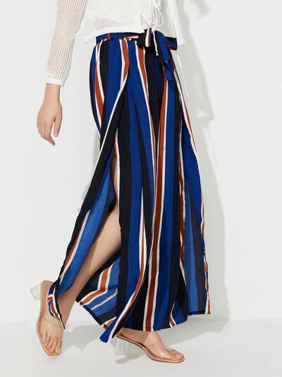 Side Slit Contrast Wide Leg Pants for a perfect OOTD – dress to impress outfits from Amexza