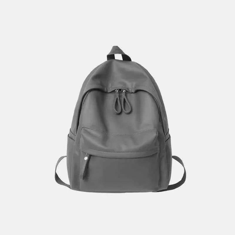 PU Leather Zip Backpack Bag Dark Gray One Size for a perfect OOTD – dress to impress outfits from Amexza