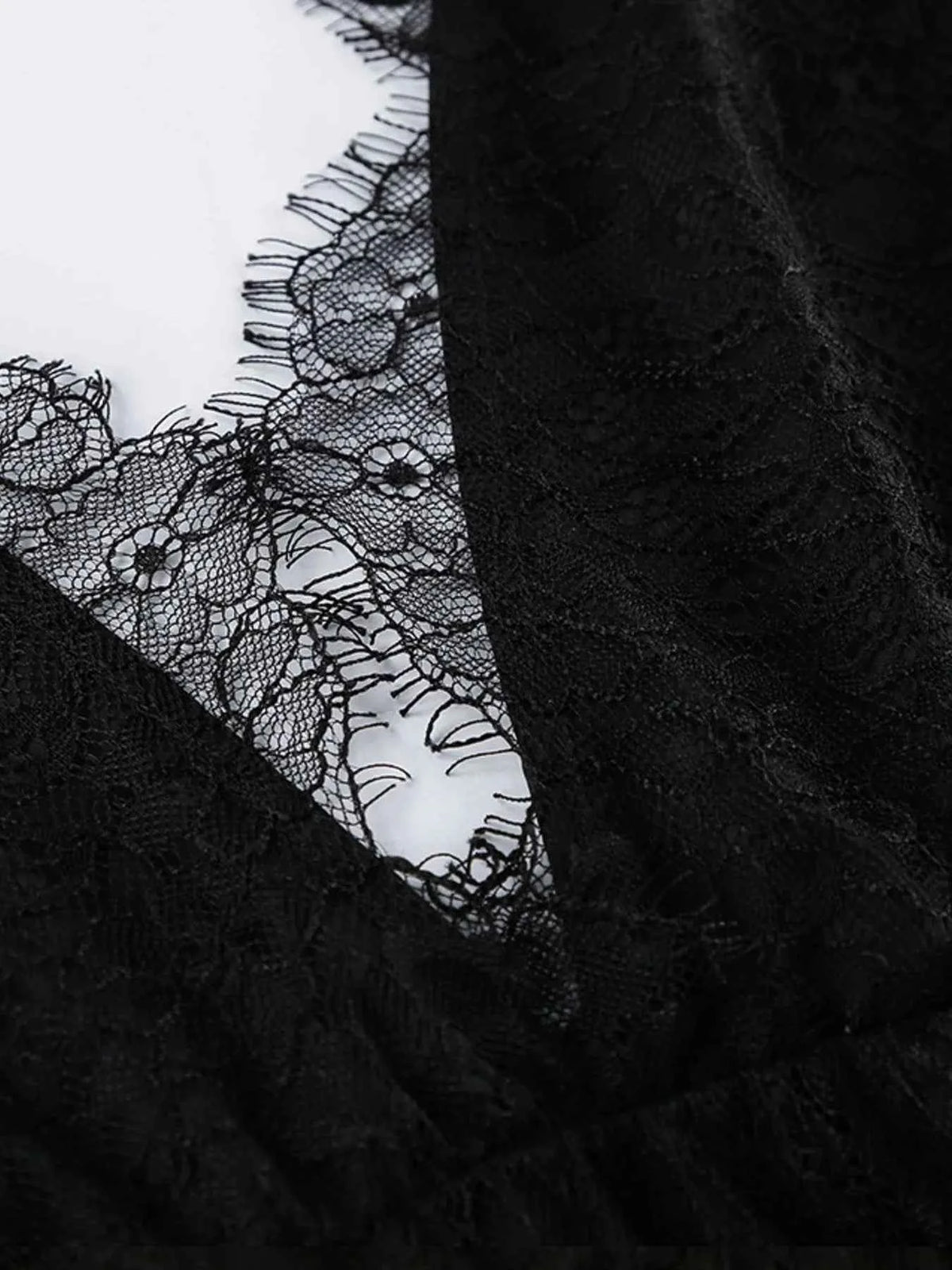 Lace Deep V-Neck Maxi Dress