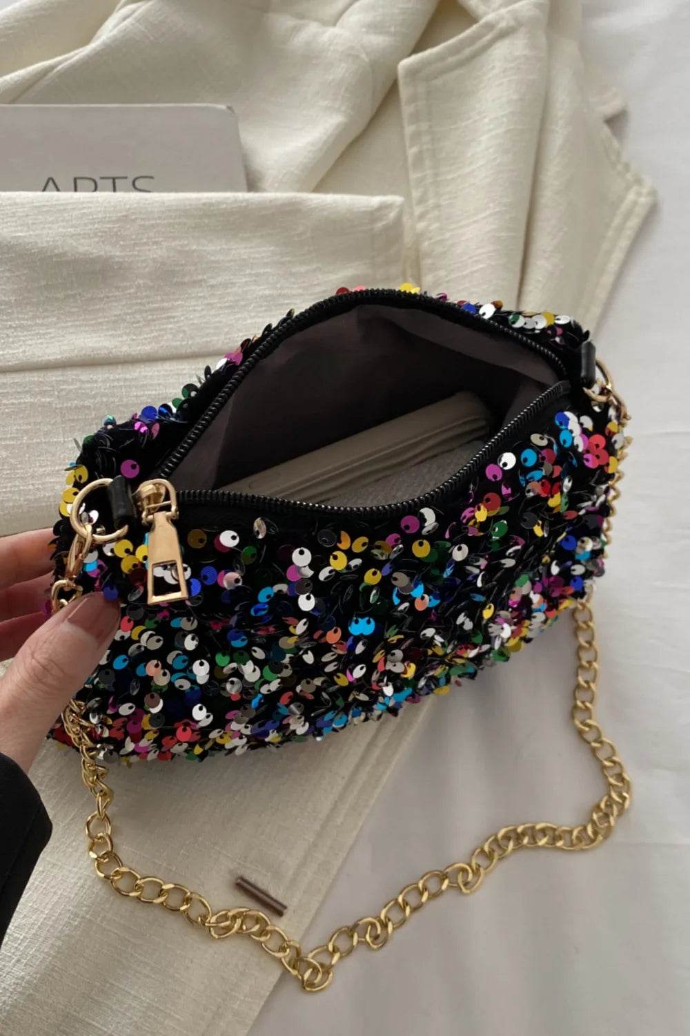 Sequin Removable Strap Shoulder Bag for a perfect OOTD – dress to impress outfits from Amexza