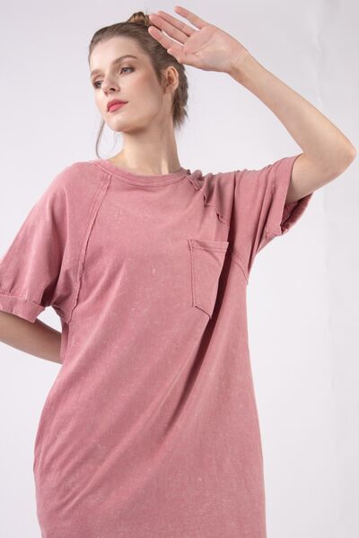 VERY J Washed Round Neck Mini Tee Dress for a perfect OOTD – dress to impress outfits from Amexza