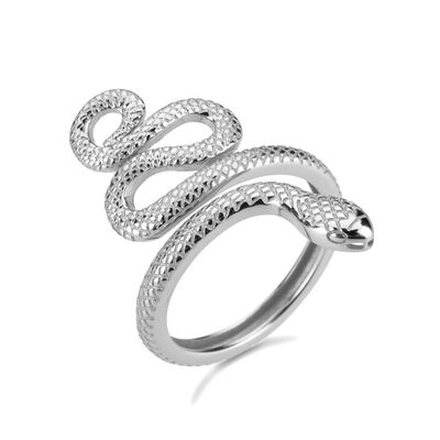 925 Sterling Silver Snake Shape Ring Silver 7 for a perfect OOTD – dress to impress outfits from Amexza