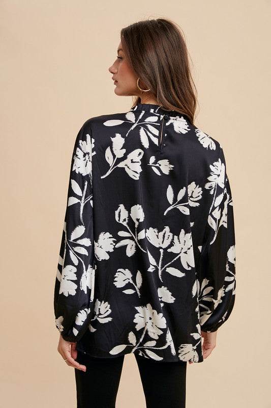 Annie Wear Frill Printed Balloon Sleeve Blouse for a perfect OOTD – dress to impress outfits from Amexza