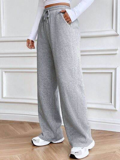 Drawstring Wide Leg Pants - Amexza