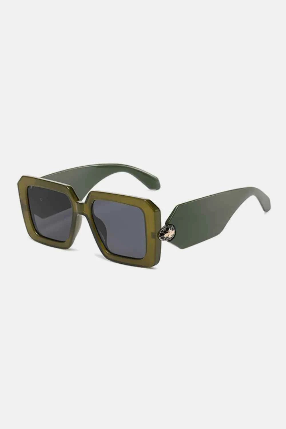 Polycarbonate Frame Square Sunglasses Moss One Size for a perfect OOTD – dress to impress outfits from Amexza