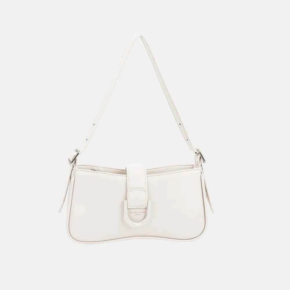 David Jones PU Leather Shoulder Bag White One Size for a perfect OOTD – dress to impress outfits from Amexza