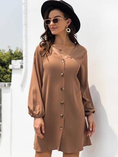 V-Neck Long Sleeve Mini Dress for a perfect OOTD – dress to impress outfits from Amexza