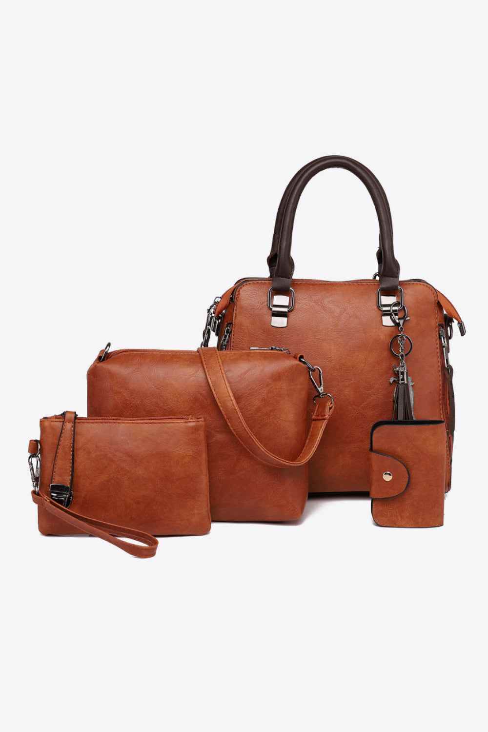 PU Leather Bag Set Caramel One Size for a perfect OOTD – dress to impress outfits from Amexza