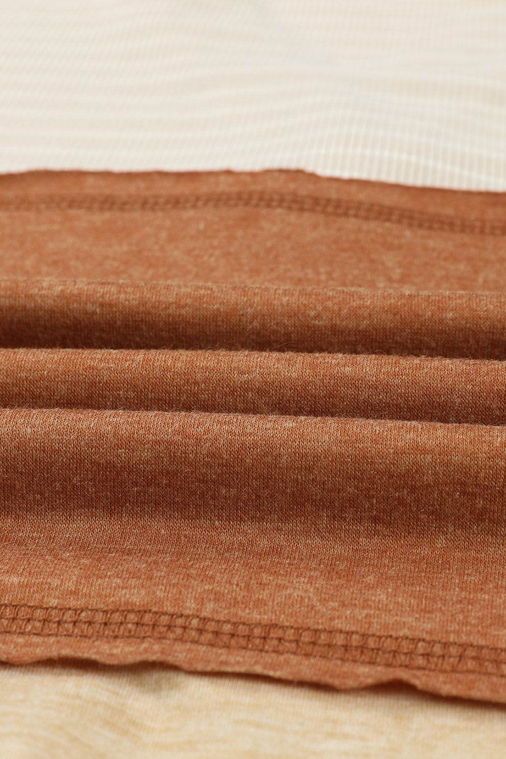 Color Block V-Neck Long Sleeve Top - Amexza