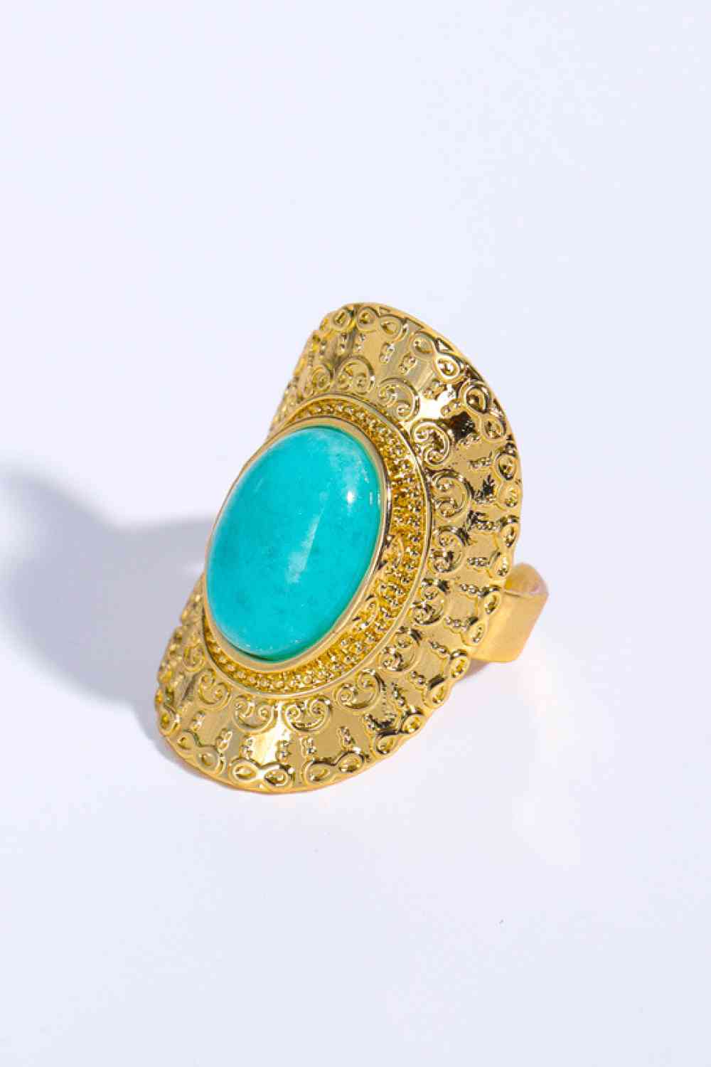 Natural Stone Copper Ring Aqua One Size for a perfect OOTD – dress to impress outfits from Amexza