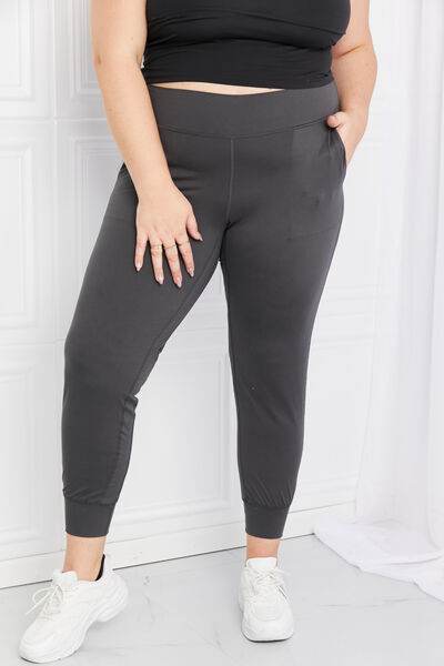 Leggings Depot Full Size Pocketed High Waist Pants CHARCOAL for a perfect OOTD – dress to impress outfits from Amexza