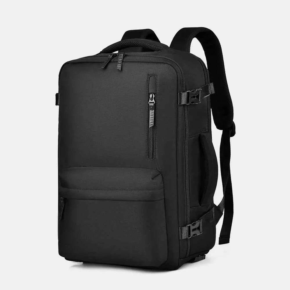 Oxford Cloth Side Pockets Backpack Bag with Handles Black One Size for a perfect OOTD – dress to impress outfits from Amexza