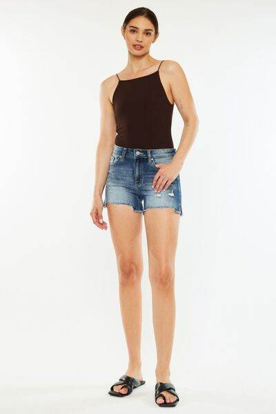 Kancan High Waist Raw Hem Denim Shorts for a perfect OOTD – dress to impress outfits from Amexza