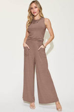 Basic Bae Full Size Ribbed Tank and Wide Leg Pants Set for a perfect OOTD – dress to impress outfits from Amexza