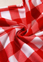 Plaid Collared Neck Long Sleeve Top and Pants Set for a perfect OOTD – dress to impress outfits from Amexza