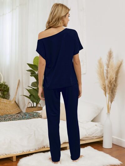 Boat Neck Top and Pants Lounge Set for a perfect OOTD – dress to impress outfits from Amexza