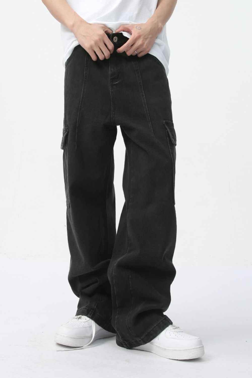 Men's Straight Cargo Jeans Dark for a perfect OOTD – dress to impress outfits from Amexza