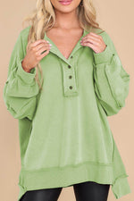 Exposed Seam Long Sleeve Sweatshirt for a perfect OOTD – dress to impress outfits from Amexza