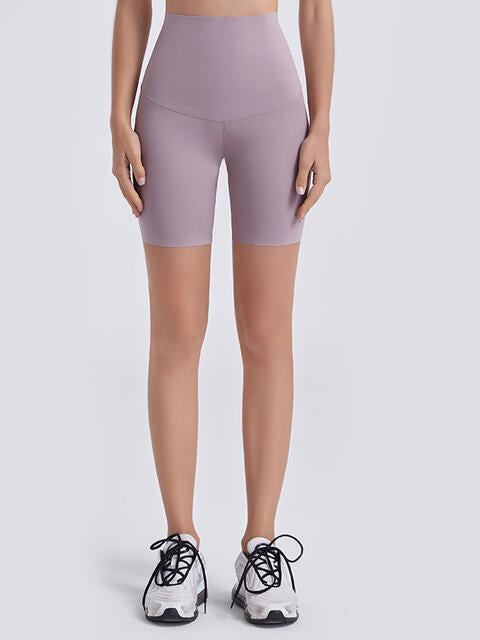 Wide Waistband Sports Shorts Lilac for a perfect OOTD – dress to impress outfits from Amexza