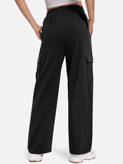 Pocketed High Waist Pants - Amexza