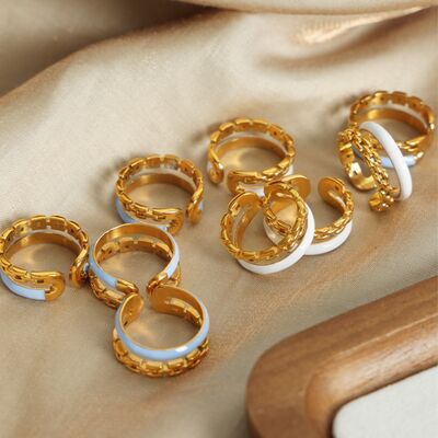 Enamel 18K Gold-Plated Open Ring for a perfect OOTD – dress to impress outfits from Amexza