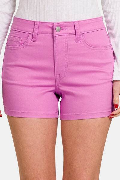 Zenana High Waist Denim Shorts Mauve for a perfect OOTD – dress to impress outfits from Amexza