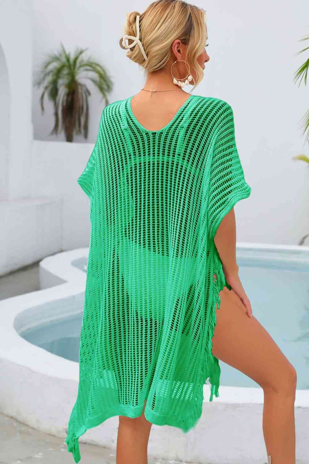 Angel Wings Fringe Trim Openwork Cover Up for a perfect OOTD – dress to impress outfits from Amexza