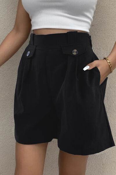 Perfee Decorative Button Pocketed Shorts for a perfect OOTD – dress to impress outfits from Amexza