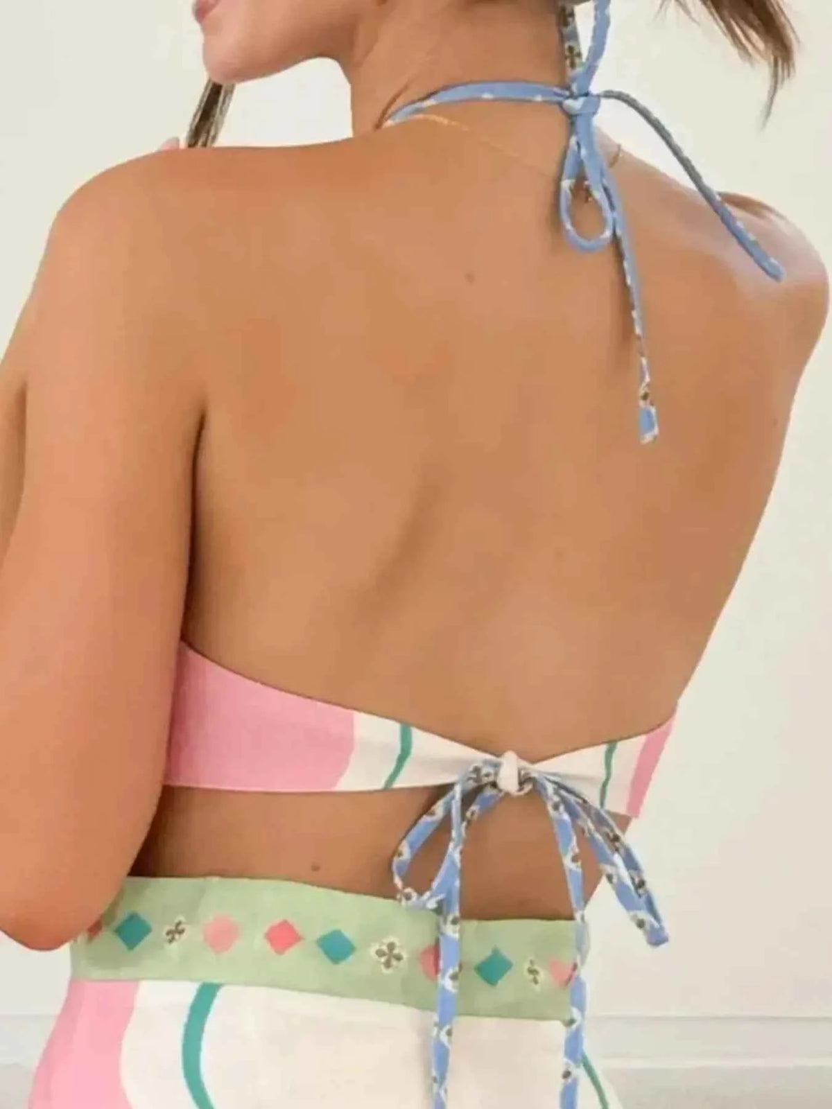 Halter Neck Printed Maxi Dress