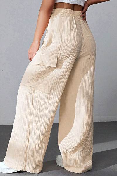 Drawstring Pocketed Wide Leg Pants for a perfect OOTD – dress to impress outfits from Amexza