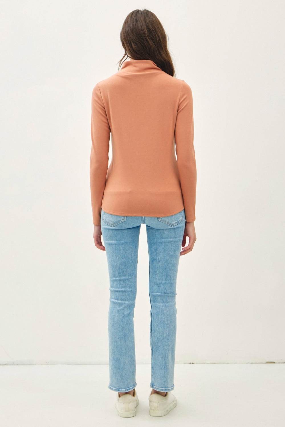 Be Cool Mock Neck Long Sleeve T-Shirt for a perfect OOTD – dress to impress outfits from Amexza