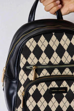 David Jones Argyle Pattern PU Leather Backpack for a perfect OOTD – dress to impress outfits from Amexza