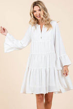 Mittoshop Tiered Notched Flare Sleeve Dress for a perfect OOTD – dress to impress outfits from Amexza