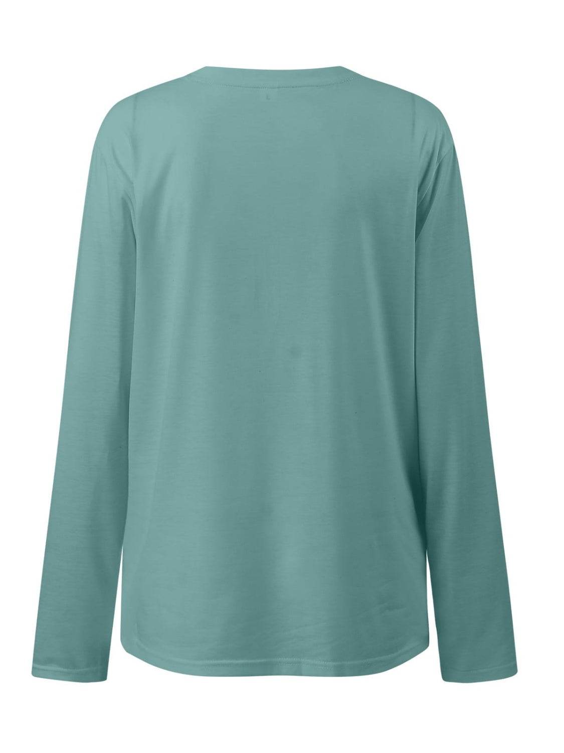 Ruched Round Neck Long Sleeve T-Shirt for a perfect OOTD – dress to impress outfits from Amexza