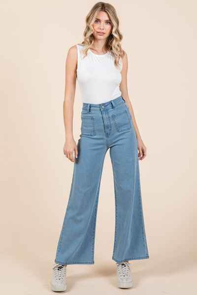 Mittoshop High Waist Wide Leg Jeans Denim for a perfect OOTD – dress to impress outfits from Amexza