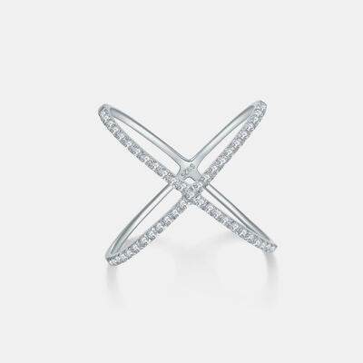 925 Sterling Silver Moissanite Crisscross Ring Silver for a perfect OOTD – dress to impress outfits from Amexza