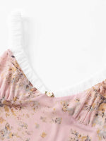 Floral Print Maxi Cami Dress with V-Neck