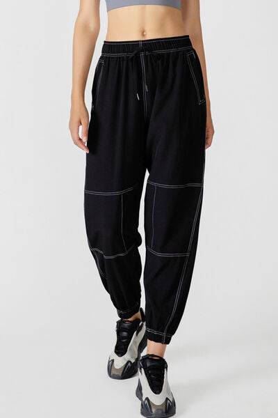 Basic Bae Drawstring Joggers with Pockets Black for a perfect OOTD – dress to impress outfits from Amexza